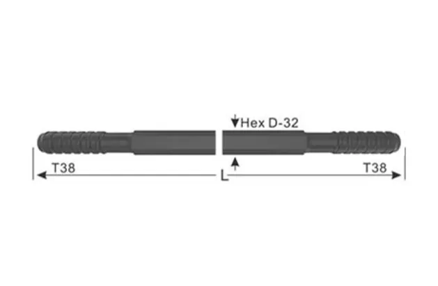 T38 Extension Drill Rod